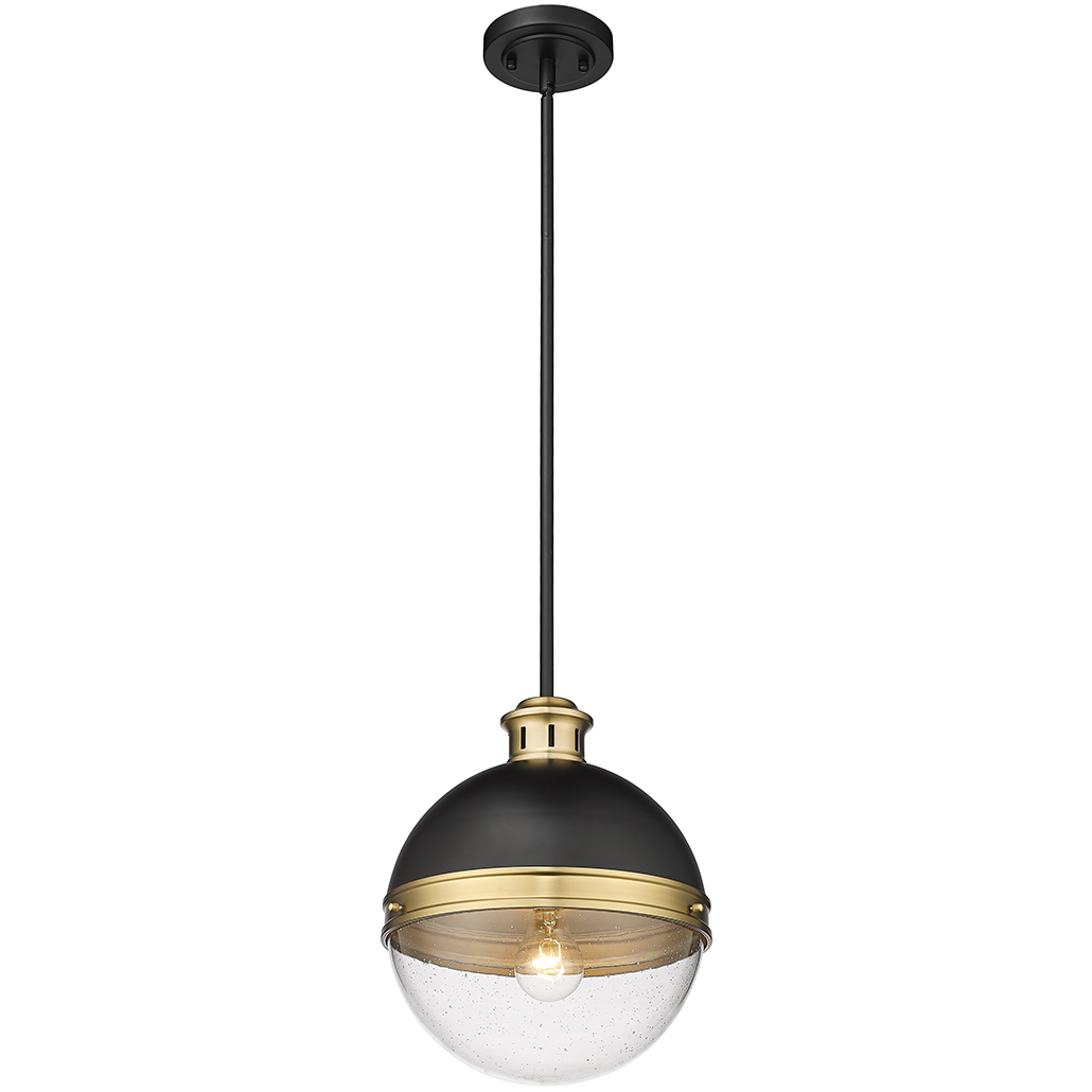 Ellmira 1 Light 11.25 inch Matte Black/Aged Brass Pendant Ceiling Light